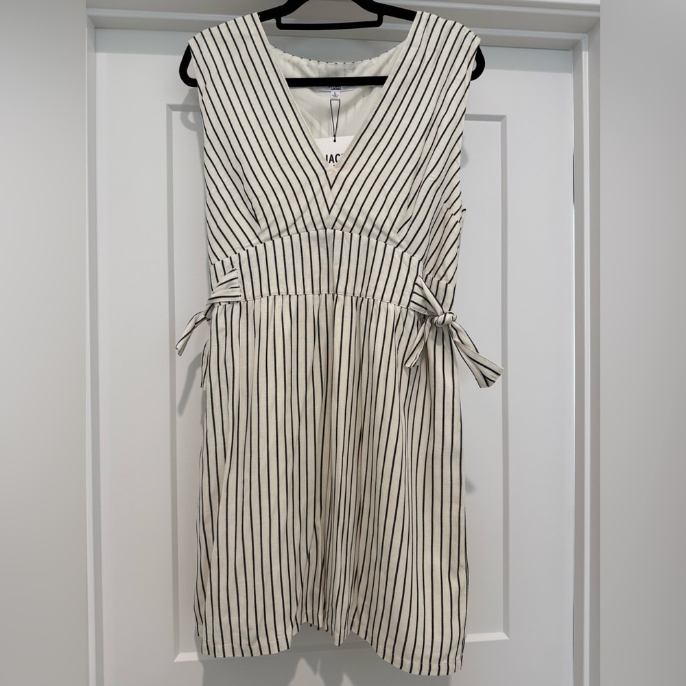 BB Dakota Cream and Black Striped Dress